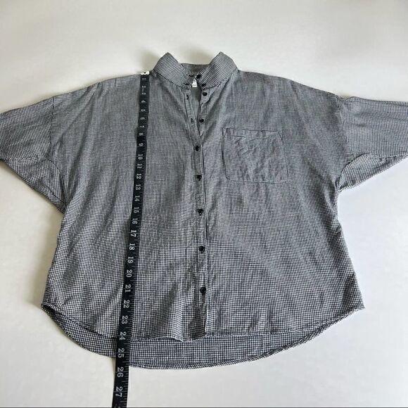 JOIE women’s x-Small XS Houndstooth Button down cotton shirt - Picture 9 of 12